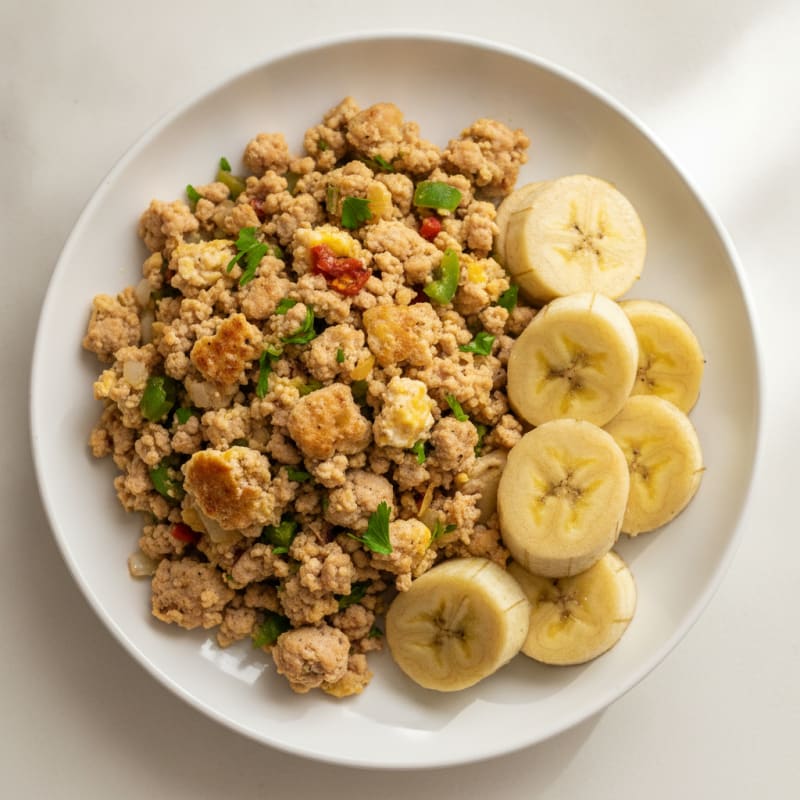 Haitian Egg and Turkey Sausage Scramble