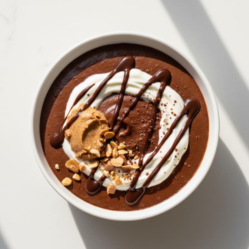 Silky Chocolate Protein Mousse with Greek Yogurt and Almond Butter