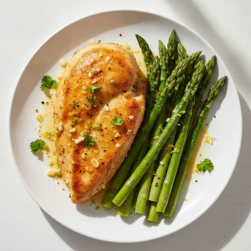 Lemon Herb Roasted Chicken and Asparagus