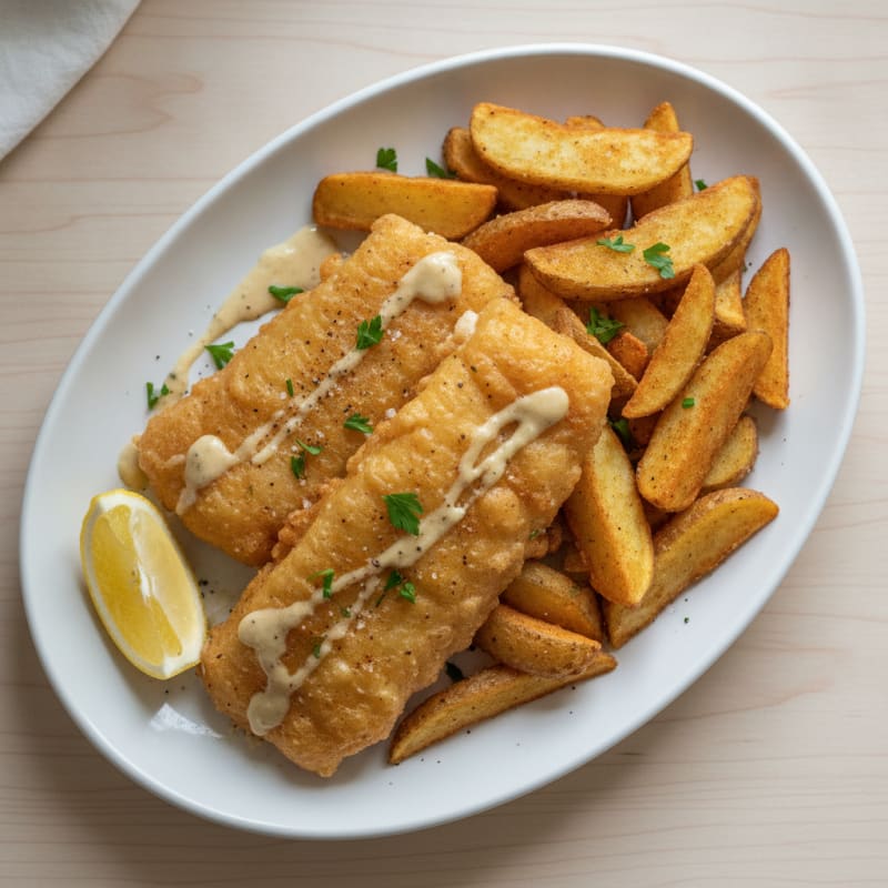 Classic Beer-Battered Cod and Chips