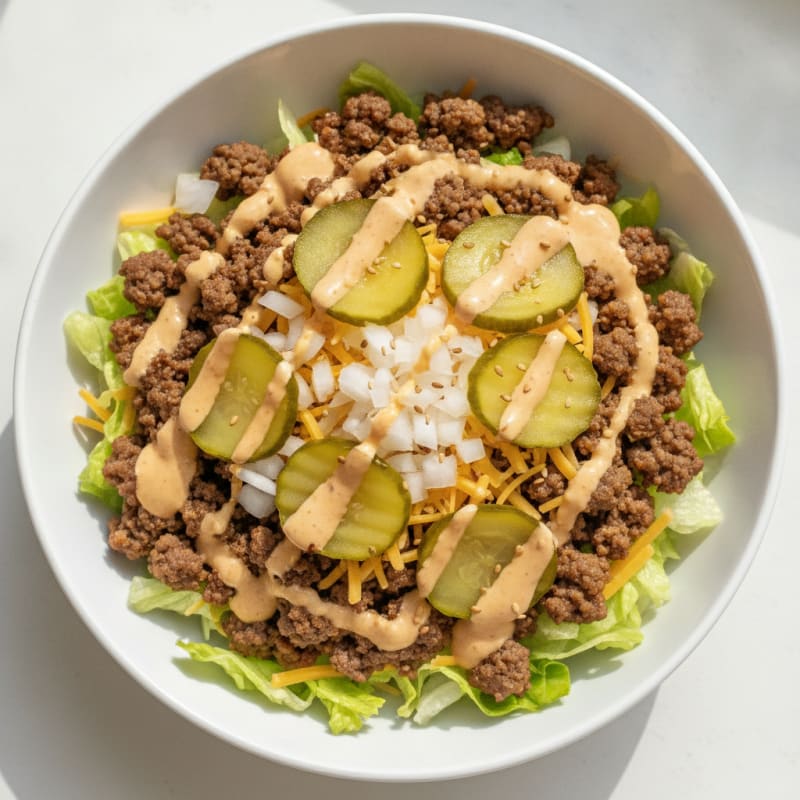 Ground Beef Big Mac Bowl