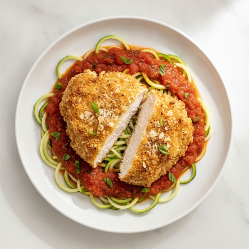 Parmesan-Crusted Chicken with Marinara Sauce
