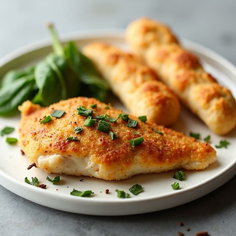 Garlic Herb Chicken with Crispy Whole Wheat Breadsticks
