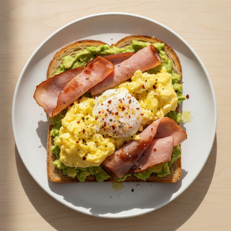 Savory Ham, Egg, and Avocado Toast