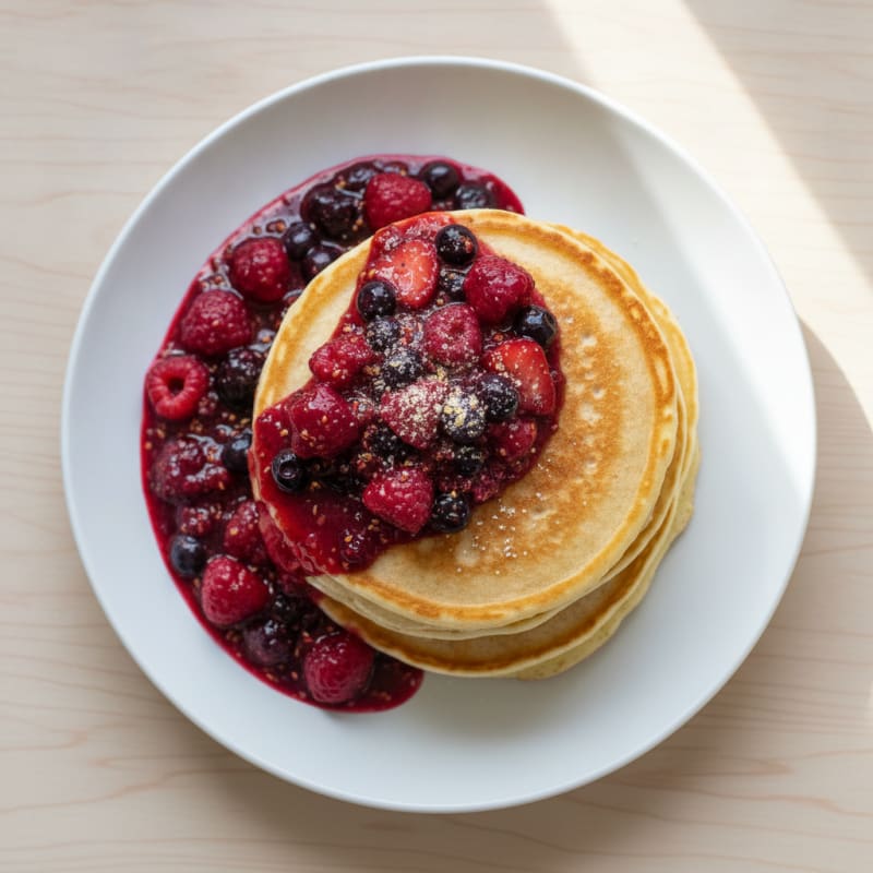 Classic Buttermilk Pancakes with Berry Compote