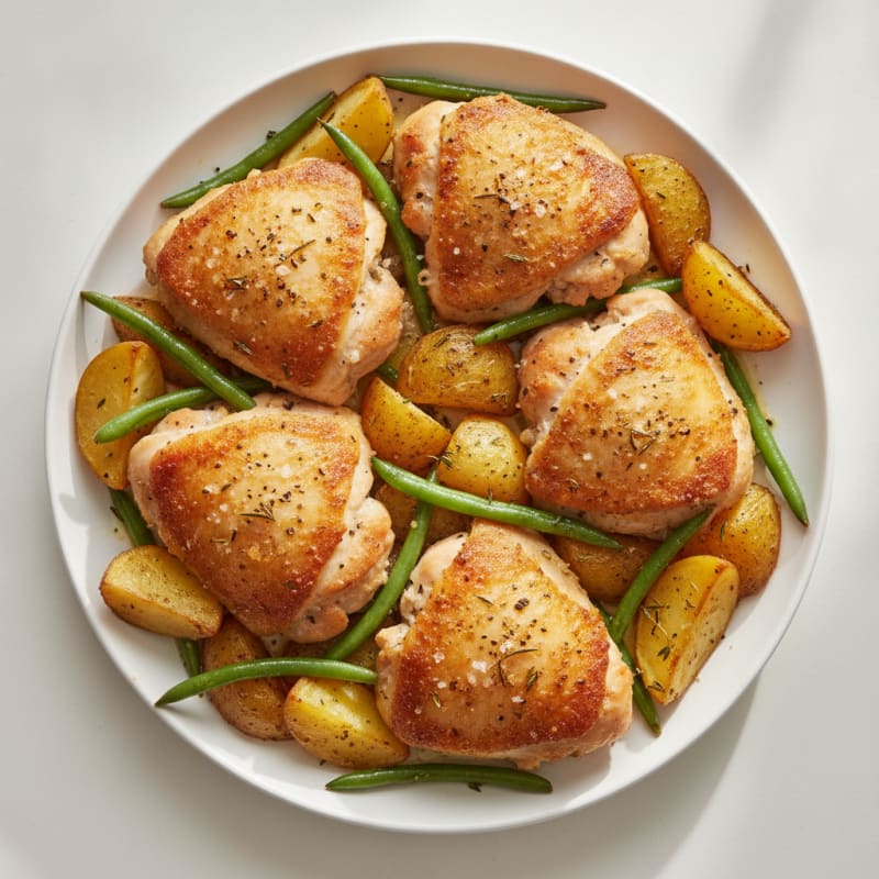 Garlic-Herb Roasted Chicken Thighs and Potatoes