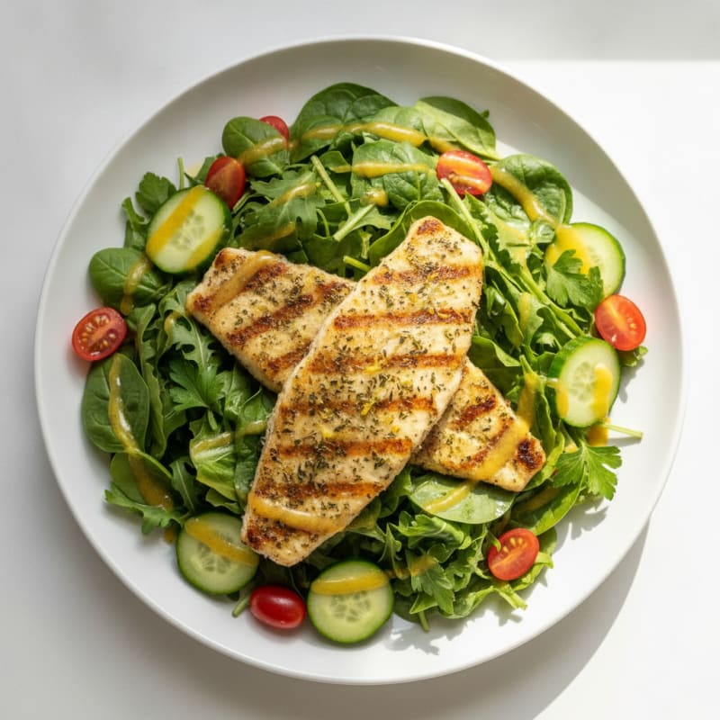 Grilled Lemon Herb Tilapia Salad