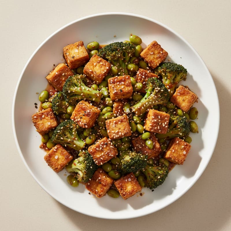 Sesame Tofu and Broccoli Stir-Fry