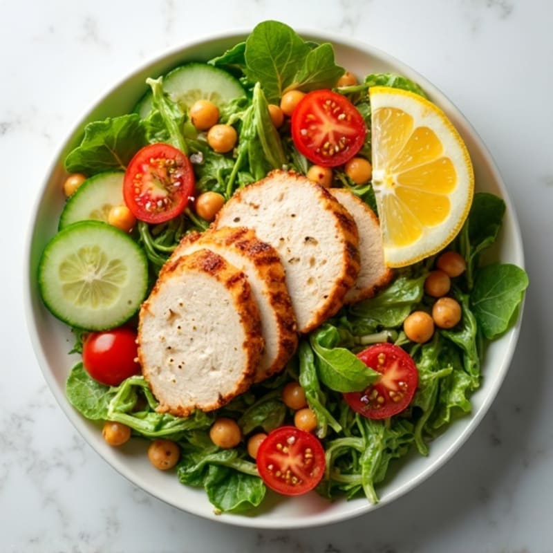 Grilled Turkey Breast Salad with Chickpeas and Lemon Vinaigrette