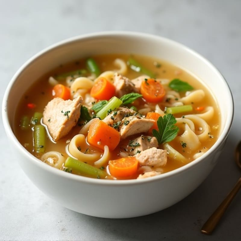 Wholesome Chicken Noodle Soup with Fresh Vegetables