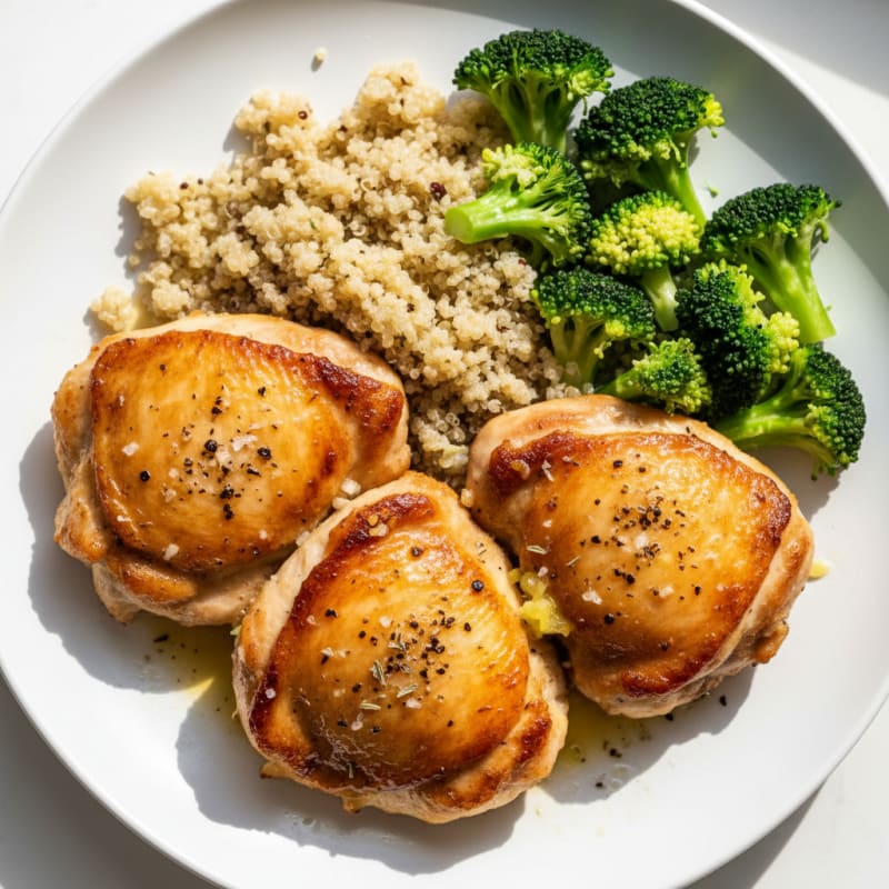 Tender Pan-Seared Organic Chicken Thighs