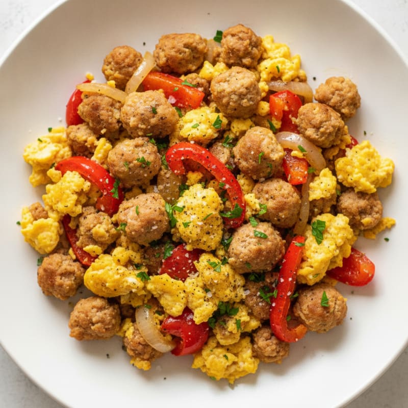 Turkey Sausage and Bell Pepper Scramble