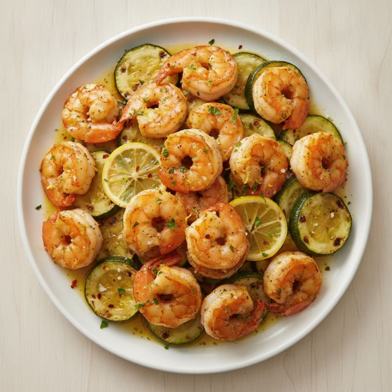 Garlic Shrimp with Roasted Zucchini