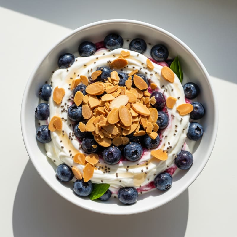 Greek Yogurt Protein Parfait with Berries and Almonds