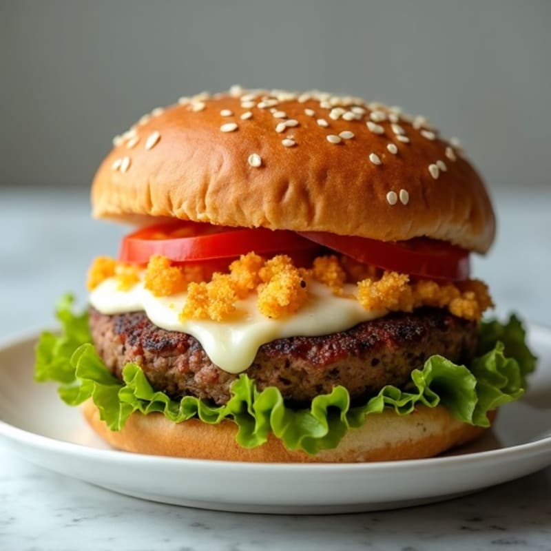 Crispy Mozzarella Lean Beef Burger