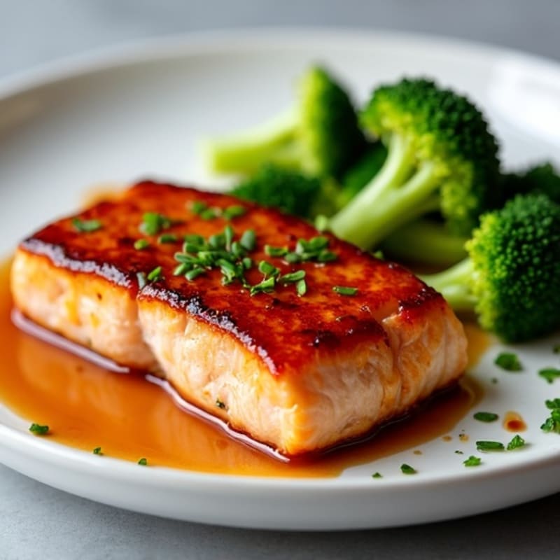 Crispy Teriyaki Glazed Salmon with Roasted Broccoli