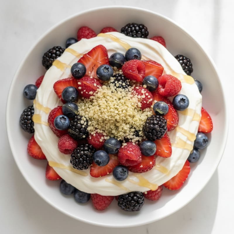 Greek Yogurt Protein Parfait with Mixed Berries
