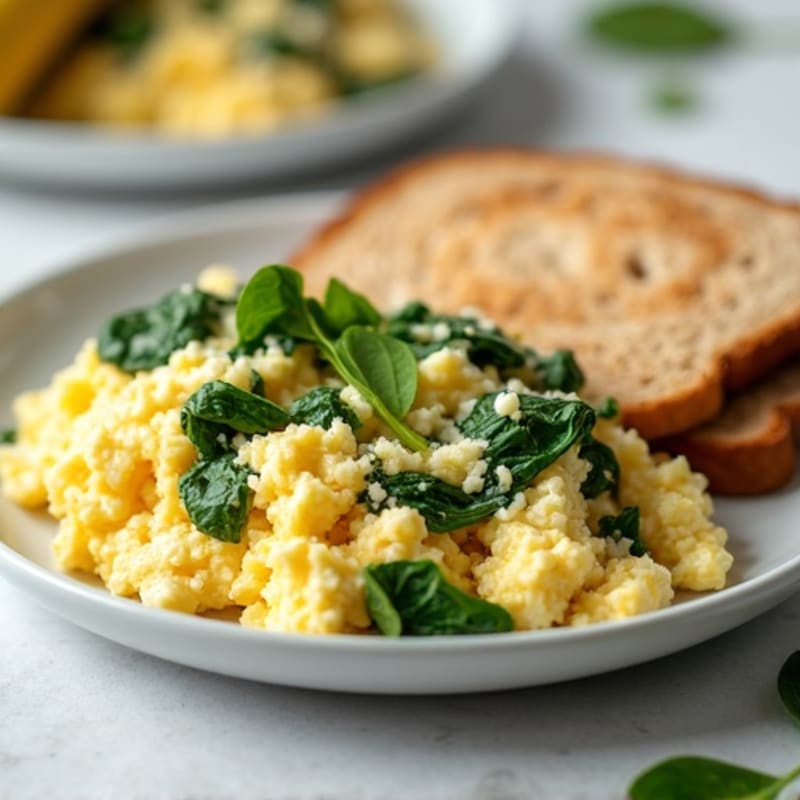 Egg White Scramble with Spinach and Cottage Cheese