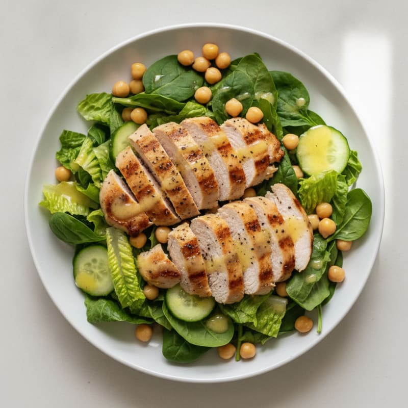 Grilled Turkey Breast Salad with Chickpeas and Lemon Vinaigrette