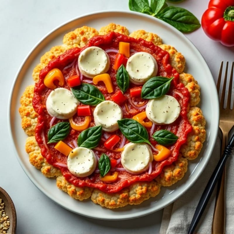 Crispy Cauliflower Pizza with Chicken and Roasted Vegetables