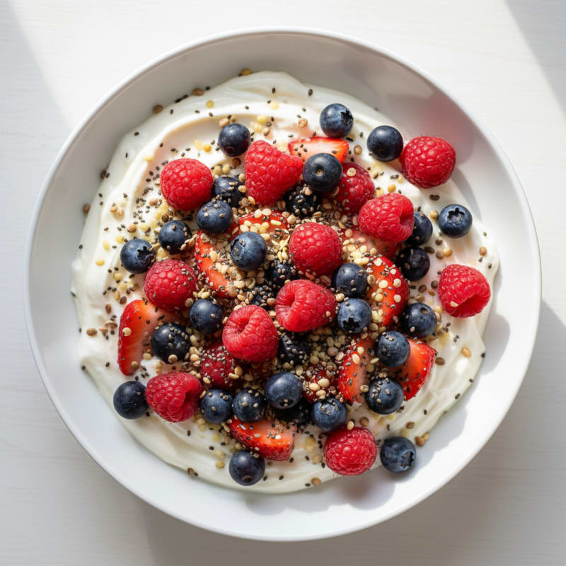 Creamy Greek Yogurt Protein Bowl with Mixed Berries