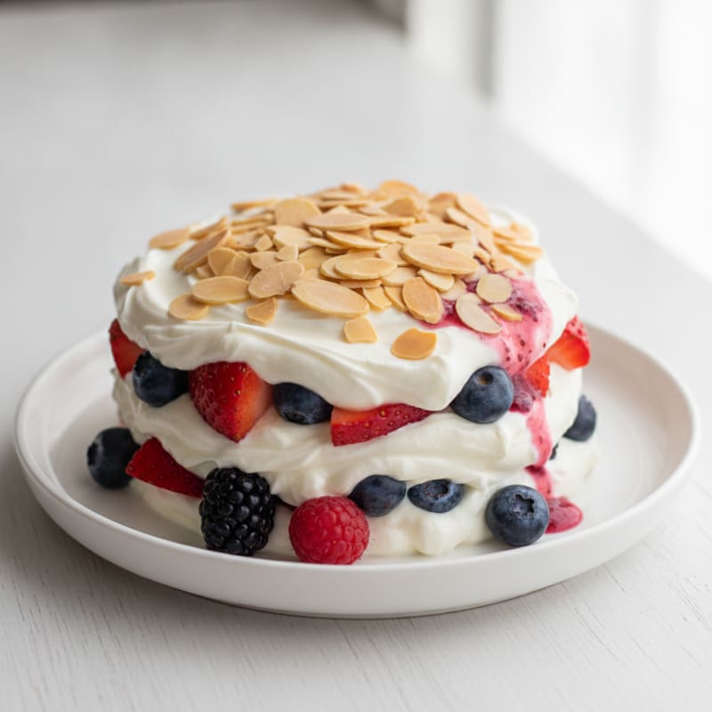 Greek Yogurt Protein Parfait with Mixed Berries and Almonds