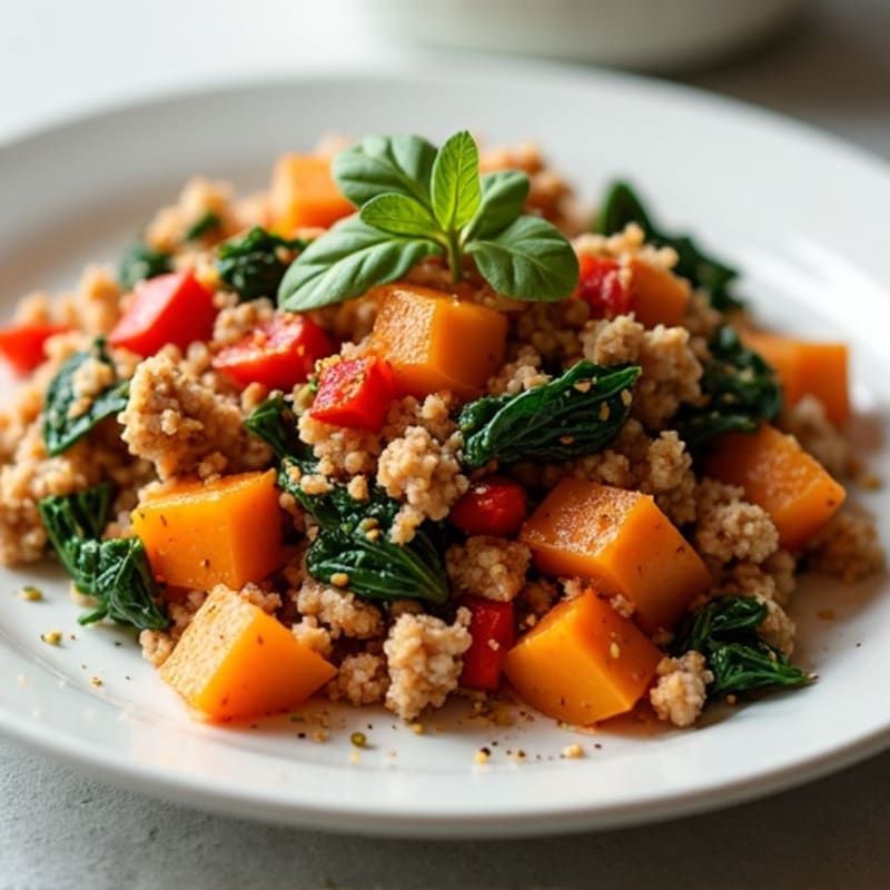 Savory Ground Chicken and Roasted Sweet Potato Hash