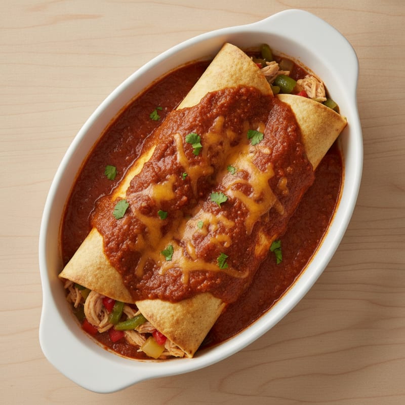 Chicken Enchiladas with Red Chili Sauce