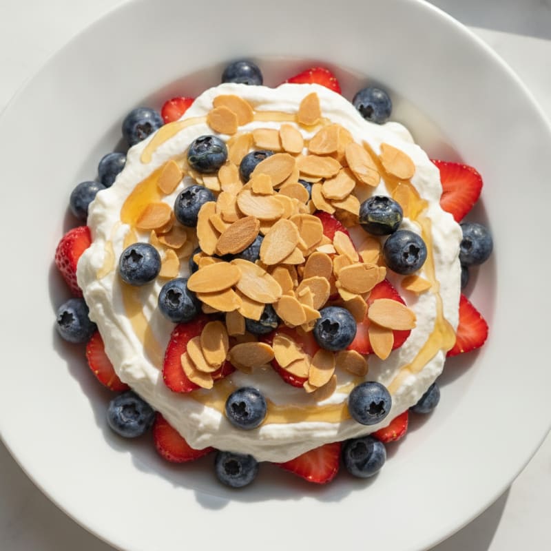 Greek Yogurt Protein Parfait with Berries and Almonds