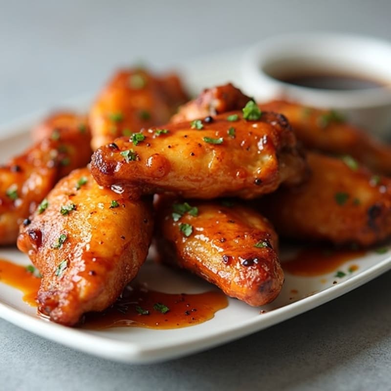 Crispy Baked Chicken Wings with Sticky Honey Garlic Glaze