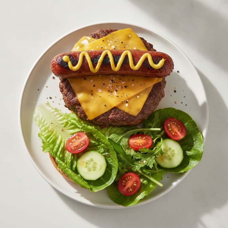Classic Beef Burger with Garden Salad