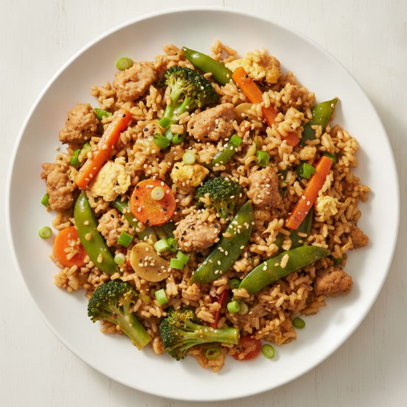 Turkey Fried Rice with Mixed Vegetables