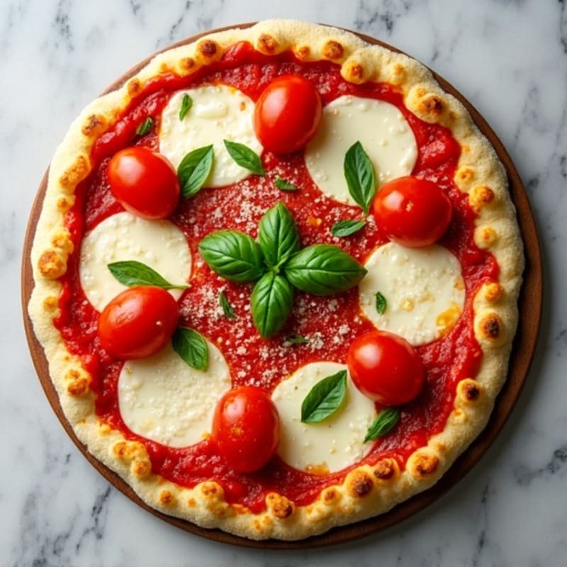 Cauliflower Crust Margherita Pizza with Fresh Basil