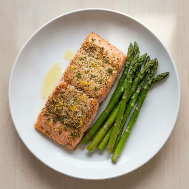 Herb-Crusted Salmon with Roasted Asparagus