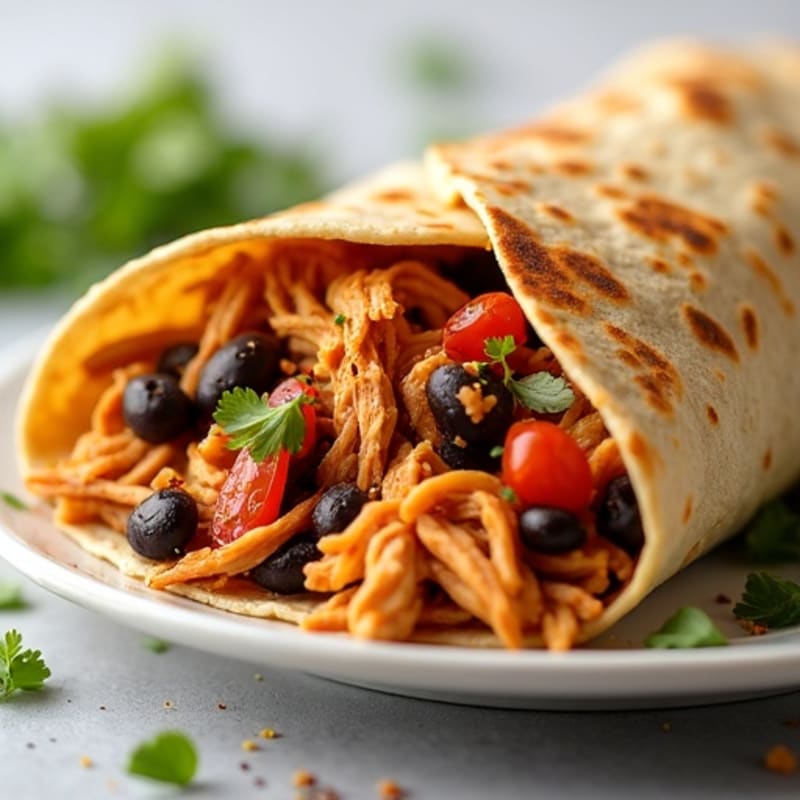Crispy Baked Shredded Chicken and Black Bean Tortillas