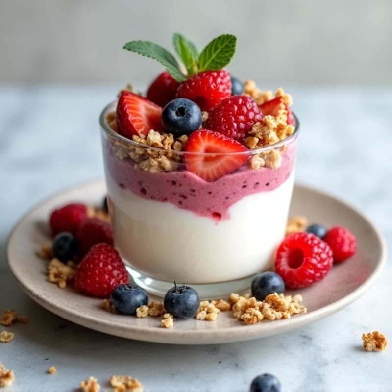Creamy Greek Yogurt Parfait with Mixed Berries and Toasted Almonds