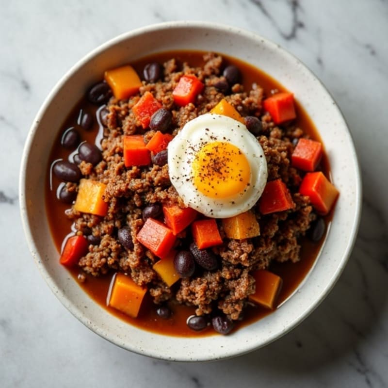Hearty Spiced Beef and Black Bean Bake