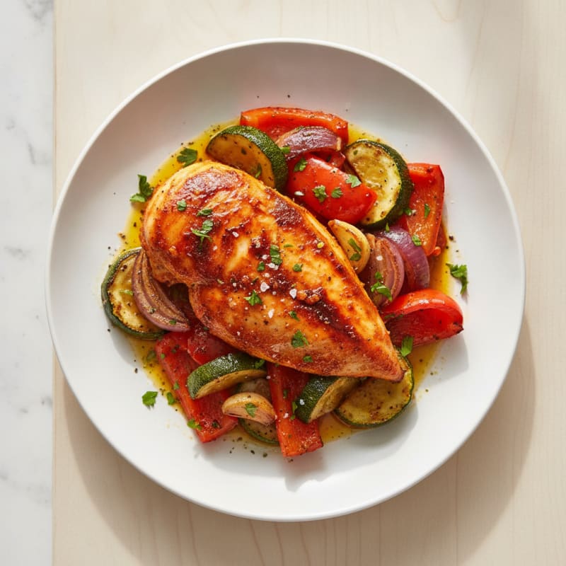 Spicy Harissa Chicken with Roasted Vegetables