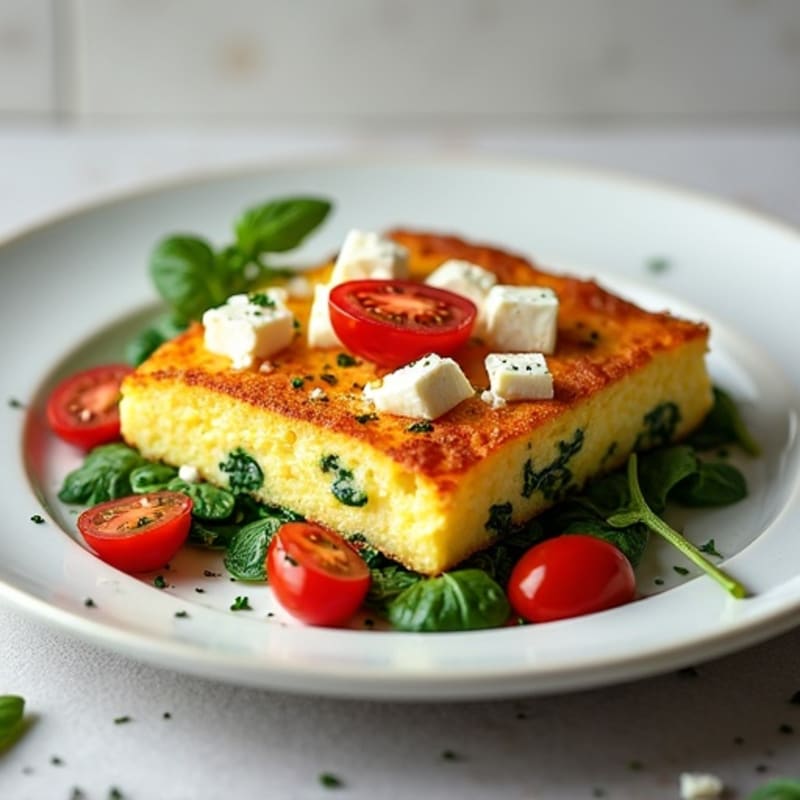 Fluffy Egg White and Spinach Feta Bake