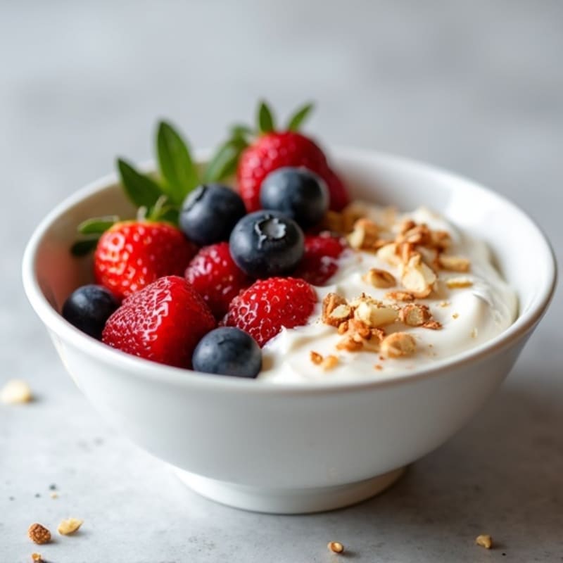 Creamy Greek Yogurt Protein Bowl with Berries and Almonds