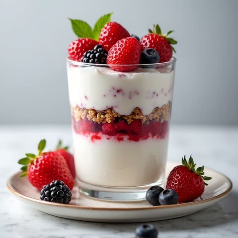 Greek Yogurt Protein Parfait with Mixed Berries