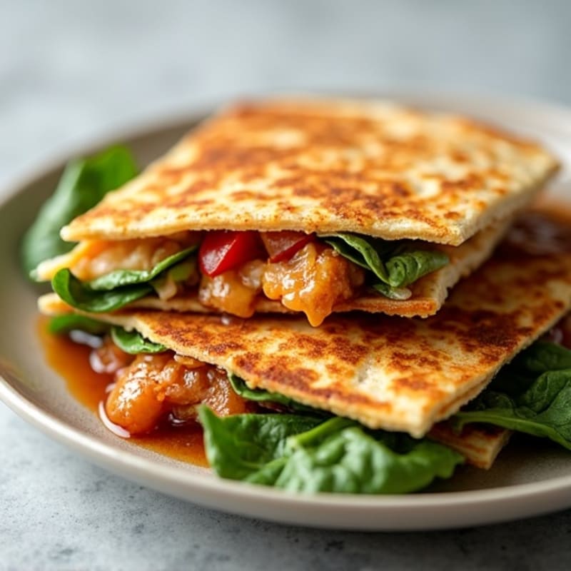 Healthy Crispy BBQ Chicken Quesadilla