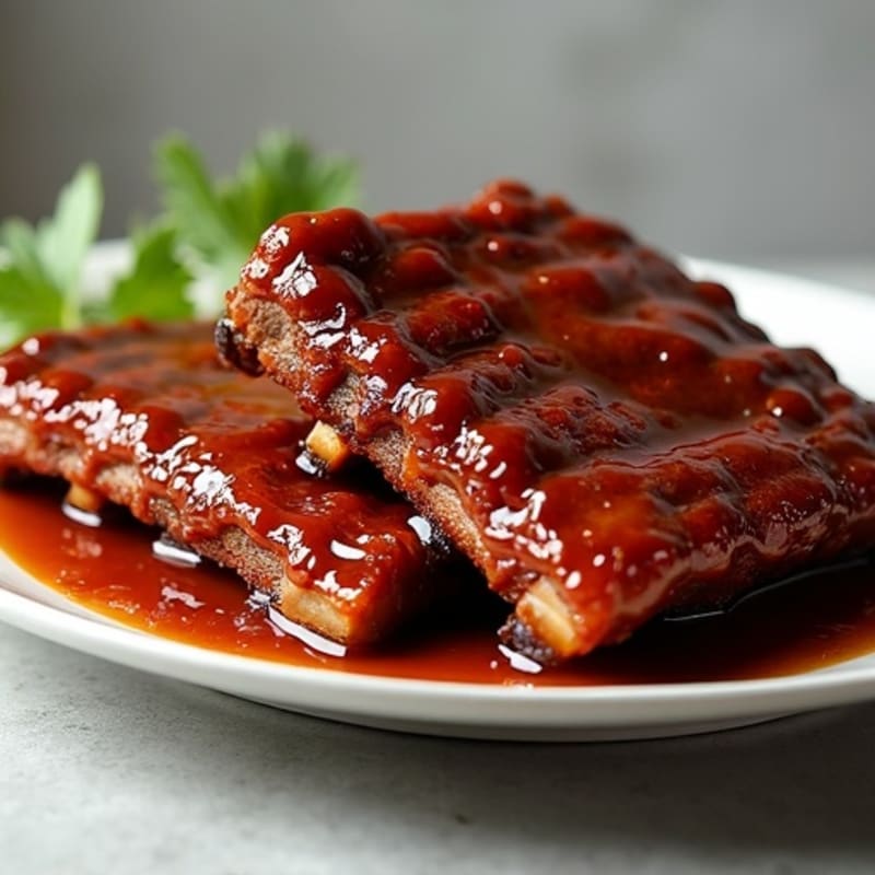 Tender Slow Cooker Pork Ribs with Sticky, Sugar-Free BBQ Glaze