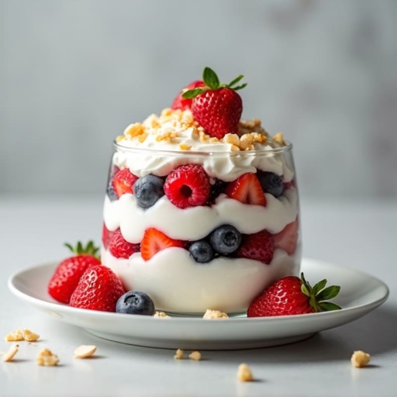 High-Protein Greek Yogurt Parfait with Egg White Meringue