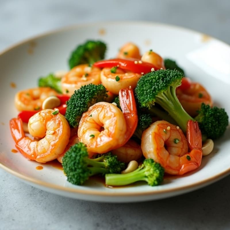 Garlic Ginger Shrimp and Broccoli Stir Fry