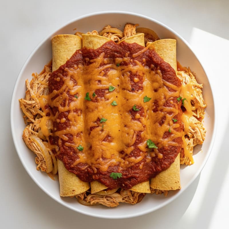 Classic Chicken Enchiladas with Red Sauce