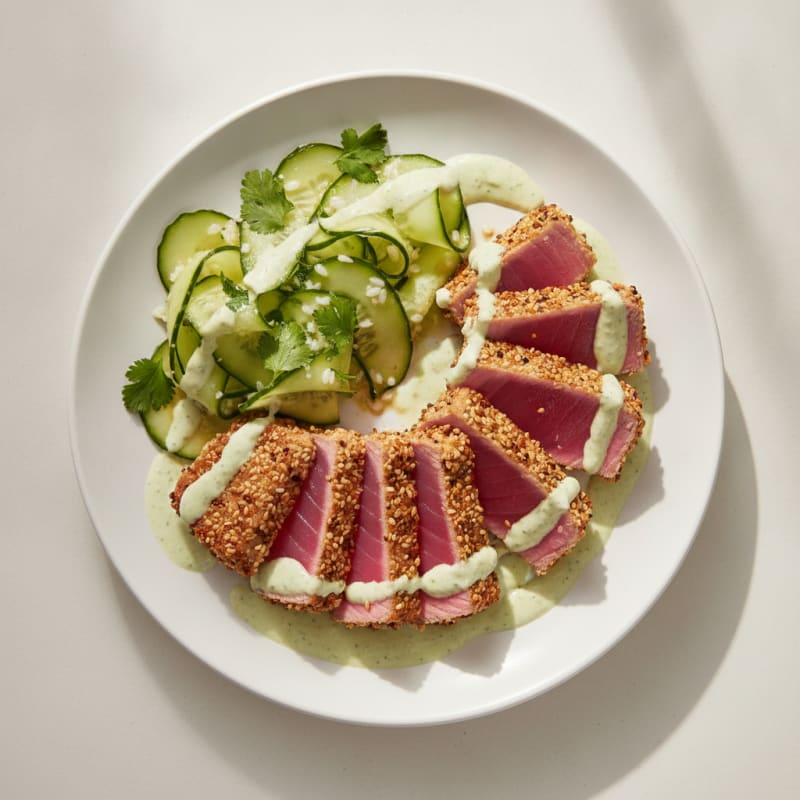 Pan-Seared Ahi Tuna Wasabi Mayo