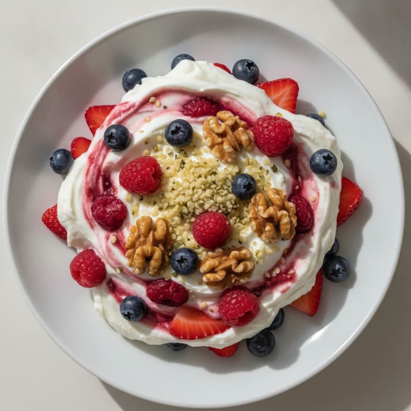 Greek Yogurt Protein Parfait with Mixed Berries