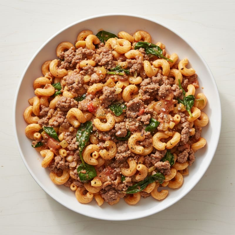 Creamy Beef and Tomato Pasta Skillet