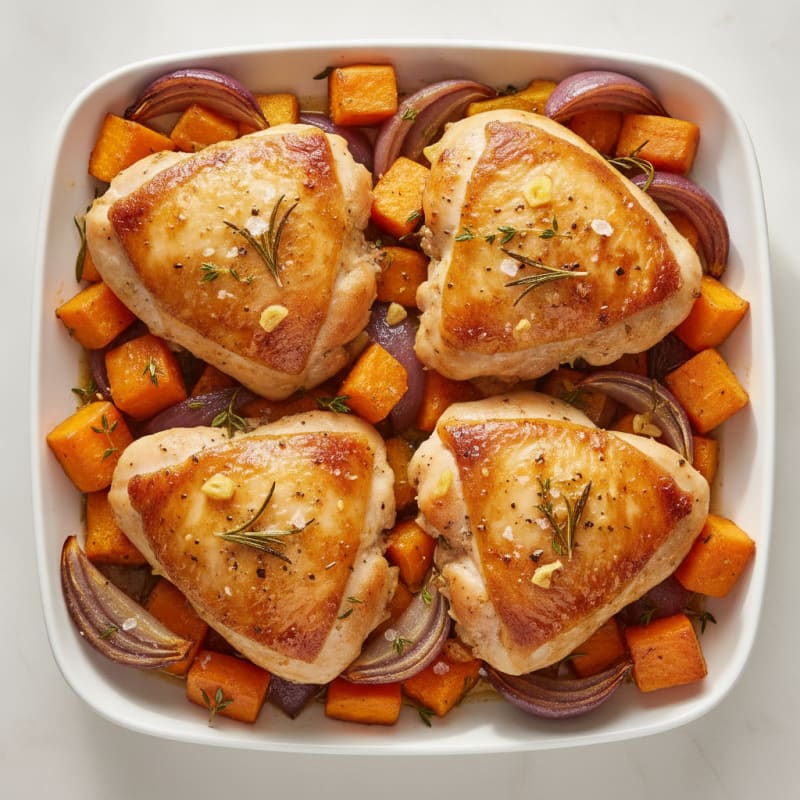 Lemon-Herb Roasted Chicken Thighs with Root Vegetables